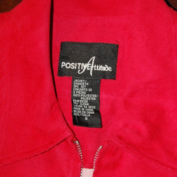 POSITIVE ATTITUDE Red Women's Zipper Jacket SIze 8 - Picture 8 of 10
